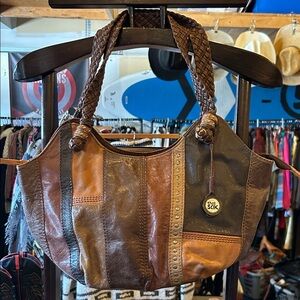 The Sak Brown and Tan Leather Shoulder Bag